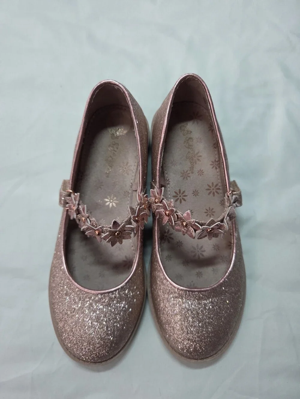 Self Steem Girls Sparkle Style Mary Jane Shoes in Rose Gold Size 4